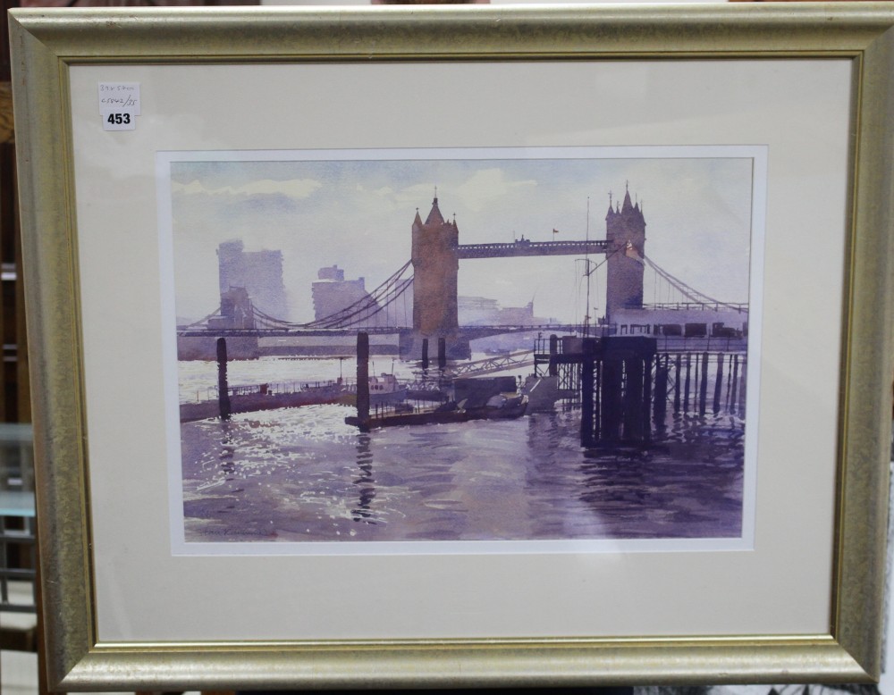 Stan Kaminski (b.1952), watercolour, Tower Bridge, signed, 39 x 57cm